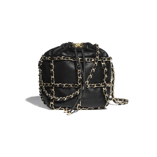 【シャネル】シャネル☆ミニ ショルダーバッグ ラム ロゴ☆AS2313 B04880 NA106